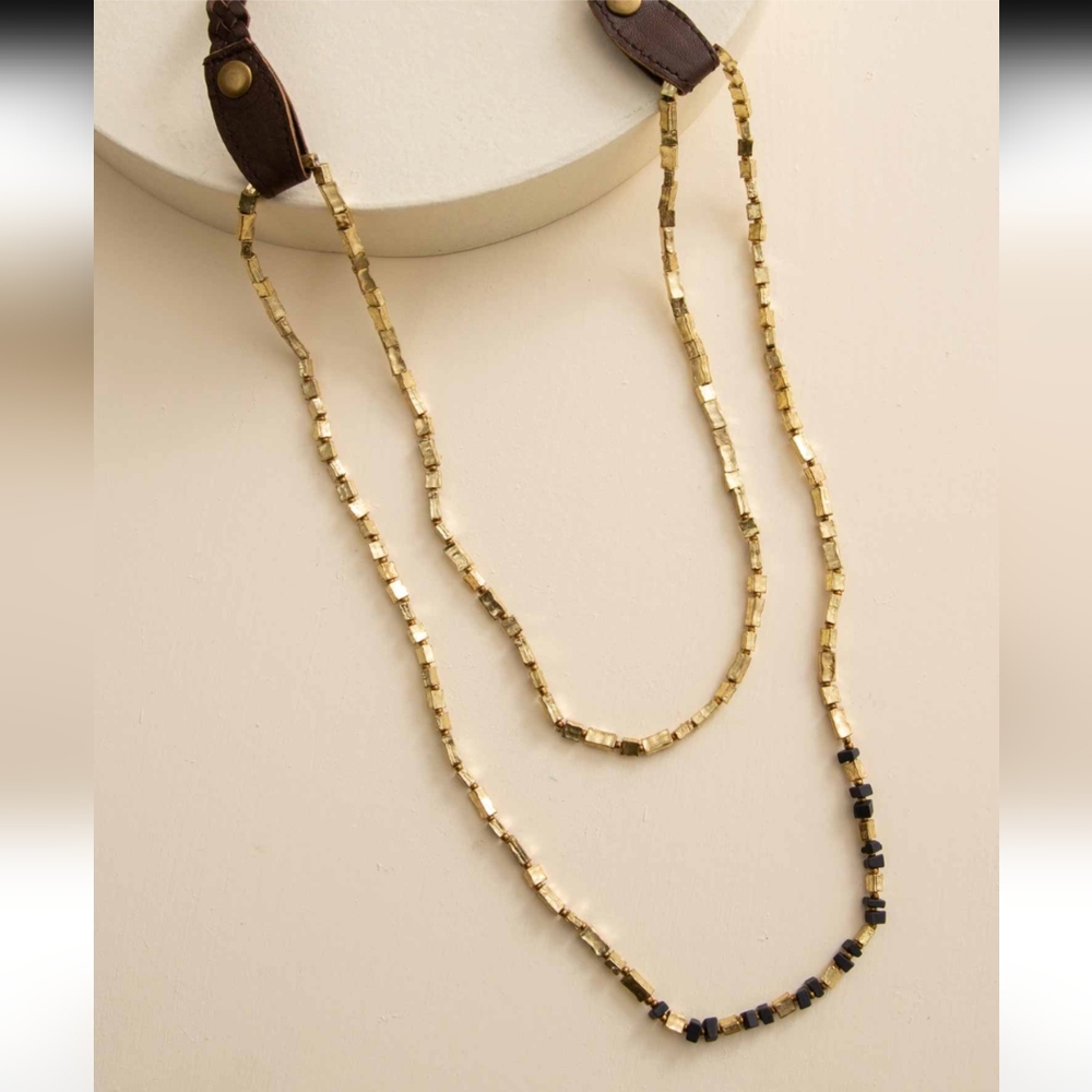 Golden Rivers set of earrings & necklace